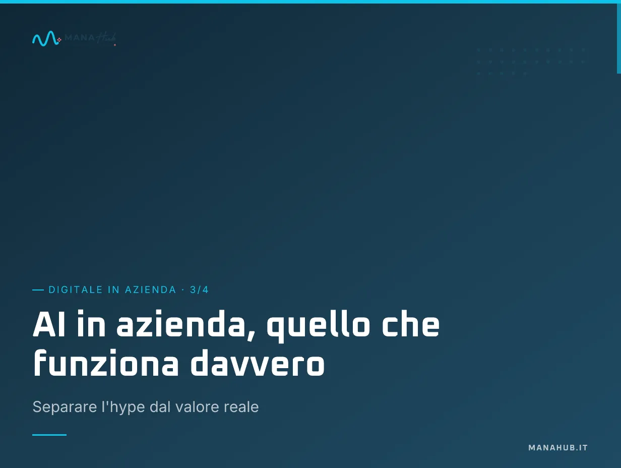 Digitale in Azienda (3/4): AI in azienda, quello che funziona davvero