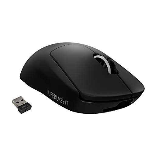 Logitech G PRO X SUPERLIGHT Mouse Gaming Wireless, Sensore HERO 25K, 25.600 DPI, Ultraleggero con 63g, Progettato ‎per eSport, 5 Pulsanti Programmabili, PC/Mac/Laptop – Nero