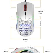 Glorious Gaming Model O Mouse da gaming wired, superleggero 67 g, design a nido d’ape, RGB, sensore Pixart 3360, Omron Switches, ambidestro – Bianco opaco