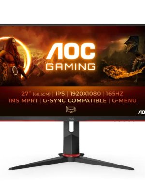 AOC Gaming 27G2SP – Monitor FHD da 27″, 165 Hz, 1 ms, FreeSync Premium (1920 x 1080, HDMI, DisplayPort), colore: nero/rosso