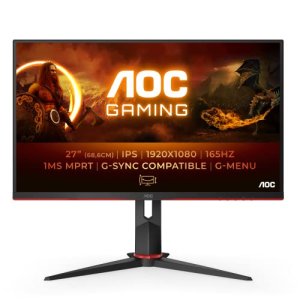 AOC Gaming 27G2SP – Monitor FHD da 27″, 165 Hz, 1 ms, FreeSync Premium (1920 x 1080, HDMI, DisplayPort), colore: nero/rosso