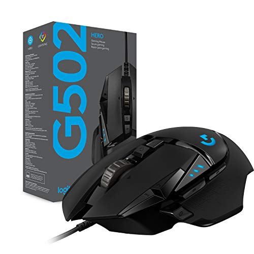 Logitech G G502 HERO Mouse Gaming Prestazioni Elevate, Sensore HERO 25K, 25.600 DPI, RGB, Pesi Regolabili, 11 Pulsanti Programmabili, Memoria Integrata, PC/Mac/Laptop, Nero