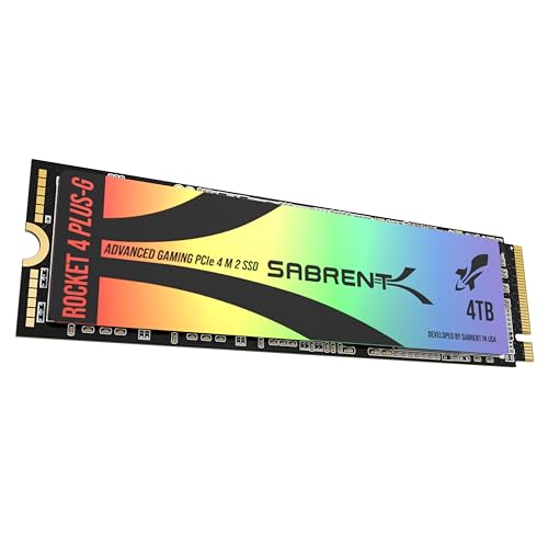 Sabrent SSD 4TB, SSD interno, SSD NVMe PCIe M.2 2280, Disco a stato solido ad alte prestazioni, Gen 4, fino a 7Gbps, Rocket 4 Plus-G (SB-RKTG-4TB)