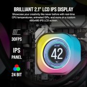 CORSAIR iCUE LINK H170i Raffreddatore CPU LCD a Liquido – 420 mm AIO – Ventole QX140 RGB – Schermo LCD IPS da 2,1″ – Adatto a Intel LGA 1700, AMD AM5 – Hub di Sistema iCUE LINK Incluso – Nero