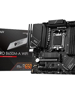 MSI PRO B650M-A Scheda madre WIFI, Micro-ATX – Supporta i processori AMD Ryzen serie 7000, AM5 – 12 Duet Rail 80A VRM, DDR5 Memory Boost 6400+MHz/OC, 2 x PCIe 4.0 x16, 2 x M.2 Gen4, Wi-Fi 6E
