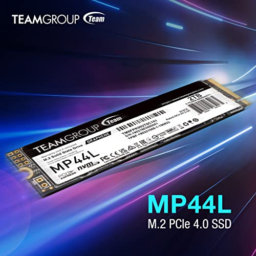 TEAMGROUP MP44L 1TB SLC Cache NVMe 1.4 PCIe Gen 4×4 M.2 2280 Laptop&Desktop SSD (R/W Velocità fino a 5.000/3.700MB/s) TM8FPK001T0C101